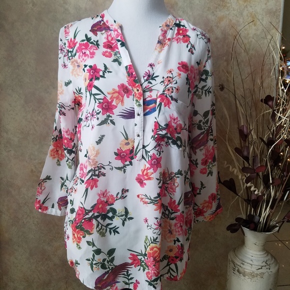 Zara Tops - Zara Floral Patterned Blouse